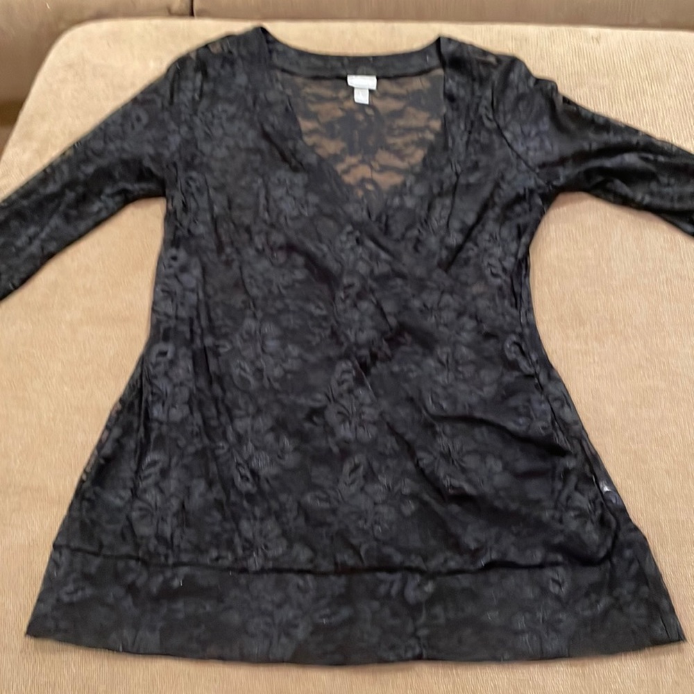Beautiful black lace Vanity top - Large